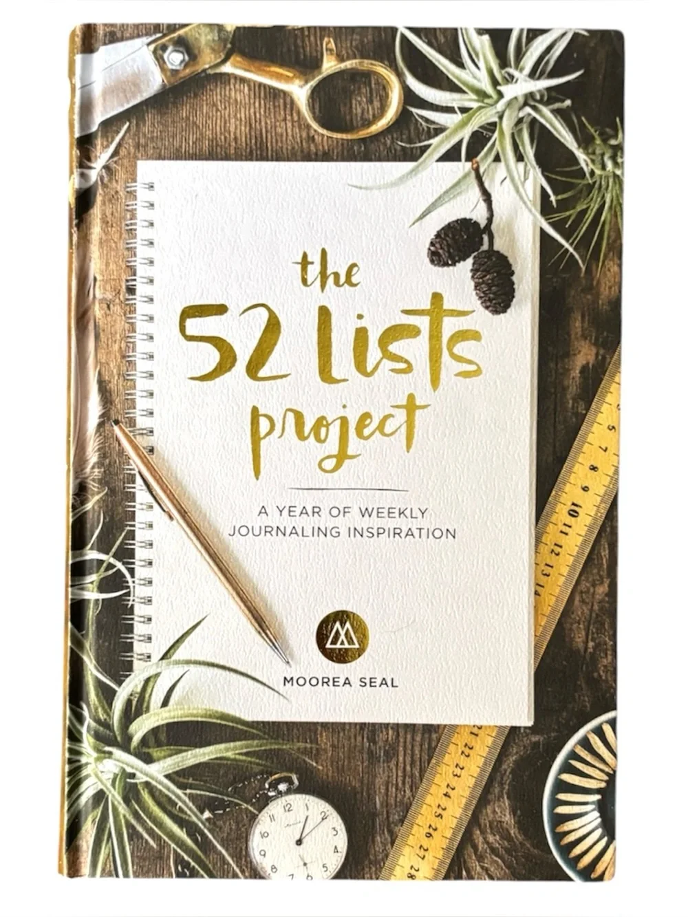 52 Lists Project Journal - White & Gold Hardcover